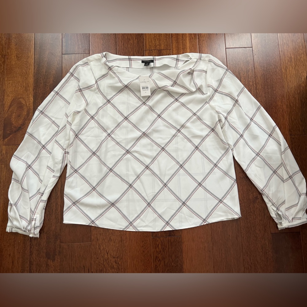 NWT Ann Taylor Factory Drape Neck Blouse